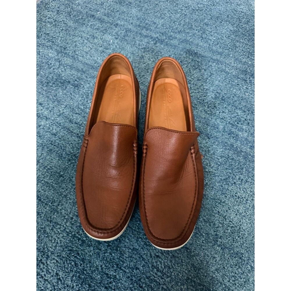 Ecco Brown Leather Driver (Slip On) Loafer - Euro Size 44 Us 10-10.5